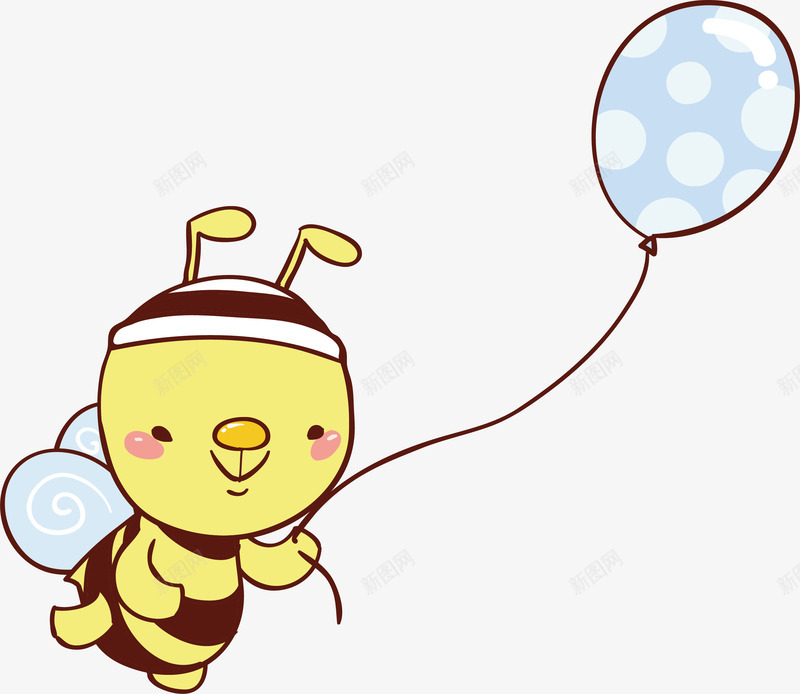 手绘小蜜蜂矢量图ai免抠素材_新图网 https://ixintu.com 手绘 气球 矢量图 蜜蜂 黄色