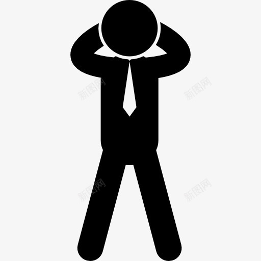 正面站立的生意人的姿势图标png_新图网 https://ixintu.com humanpictos 人 人前 男 男人的领带 站立姿势 额