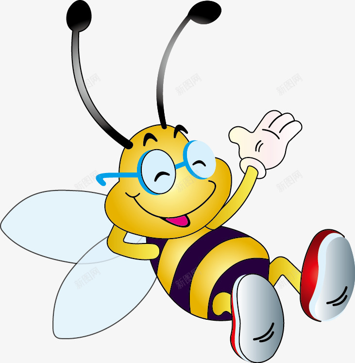 微笑躺着的蜜蜂卡通png免抠素材_新图网 https://ixintu.com 卡通矢量 微笑躺着的蜜蜂卡通矢量图 蜜蜂卡通 躺着的蜜蜂