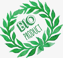 生态产品手绘创意绿色生态产品销售贴标高清图片