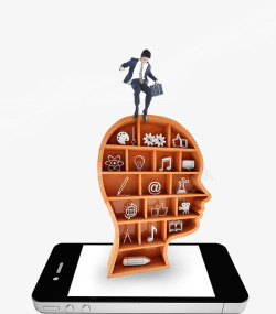 鐢蜂汉锷綔智能手机书架与商务男士高清图片