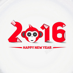 红色浪漫2016玫猴子新年快乐素材