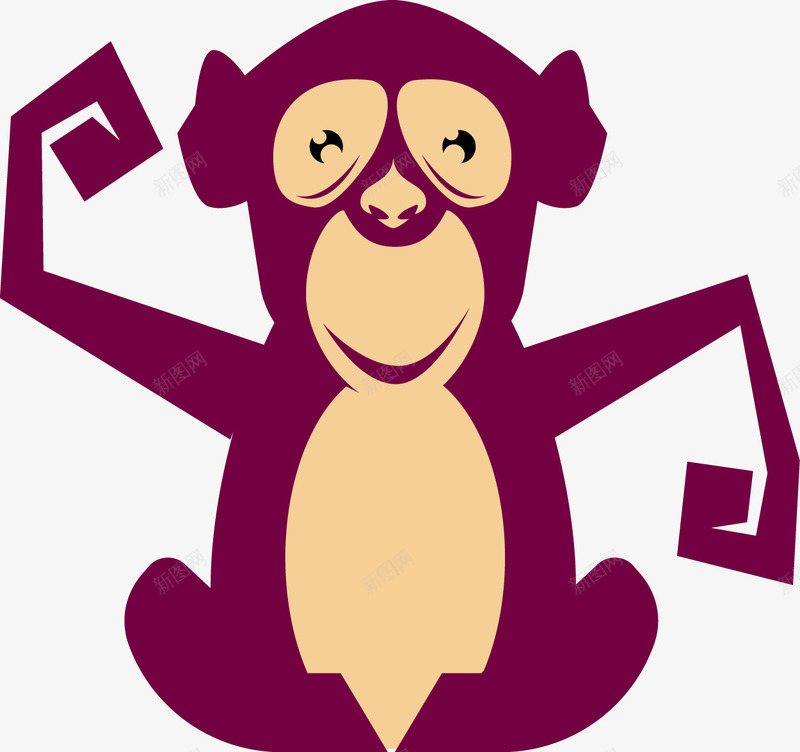 卡通可爱猴子png免抠素材_新图网 https://ixintu.com 卡通 可爱 猴子