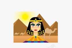 澶泚濉金字塔埃及艳后沙漠矢量图高清图片