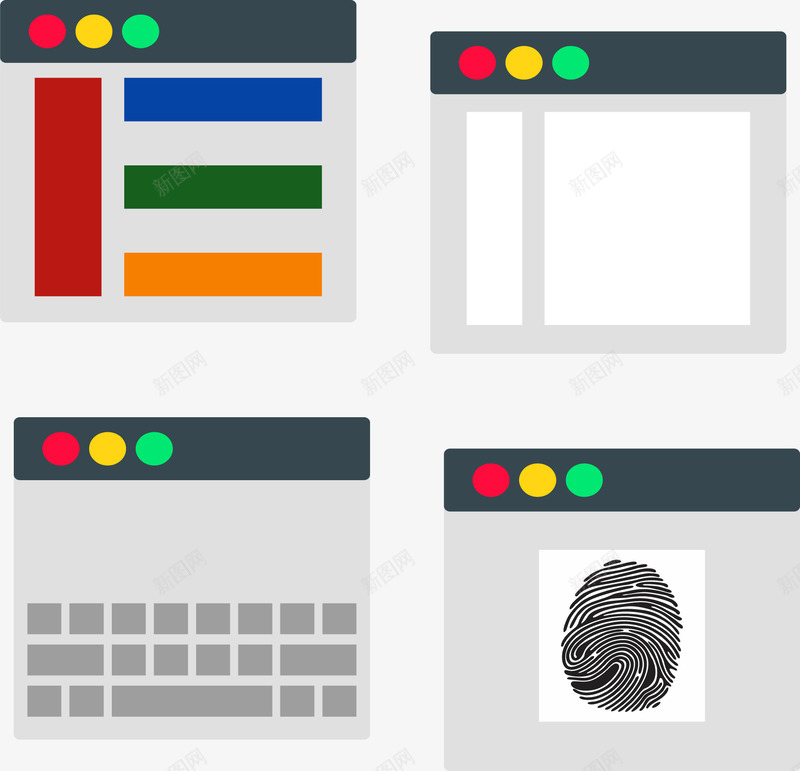 指纹识别矢量图eps免抠素材_新图网 https://ixintu.com 指纹 指纹识别 界面设计 矢量素材 键盘设计 矢量图