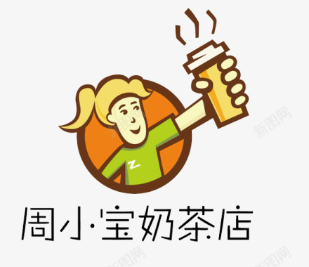 卡通奶茶logo图标图标