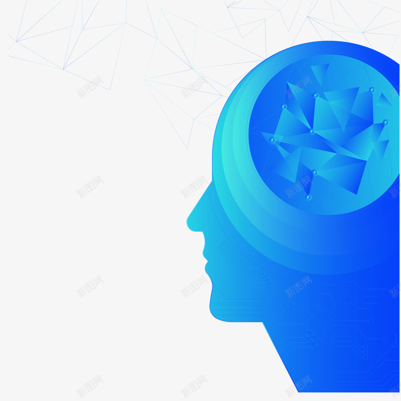蓝色科技大脑元素矢量图ai免抠素材_新图网 https://ixintu.com 人工 创意 商务 大脑 智能 科技 纹理 蓝色 矢量图