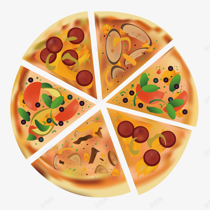 美味披萨矢量图ai免抠素材_新图网 https://ixintu.com 披萨 美味 蔬菜 矢量图
