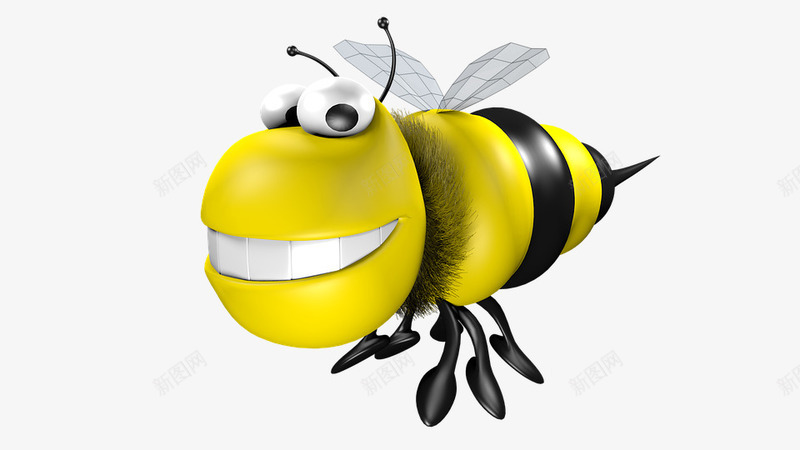 卡通3D蜜蜂png免抠素材_新图网 https://ixintu.com PNG 免费 卡通 立体 蜜蜂