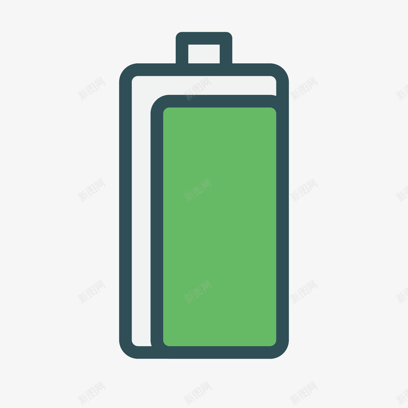 绿色电池png免抠素材_新图网 https://ixintu.com 充满 商务 圆柱 圆角 扁平化 电池 绿色