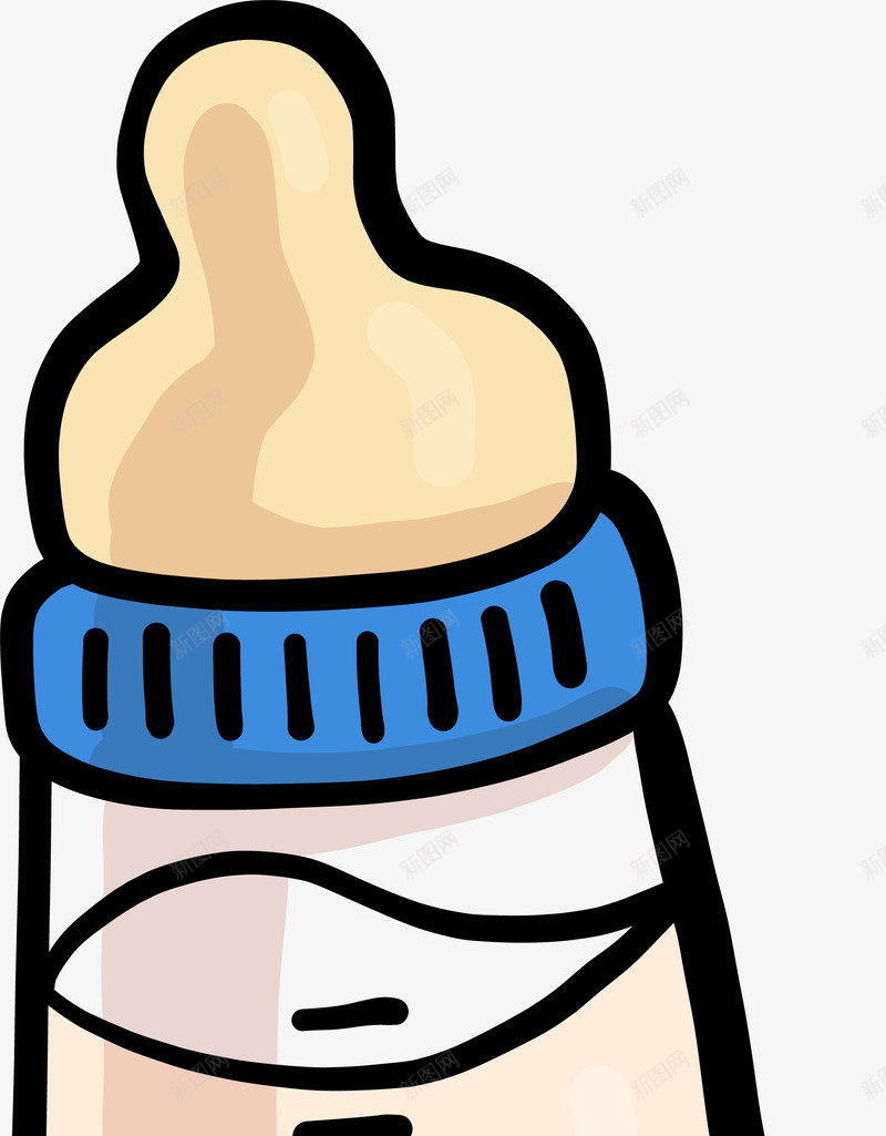 可爱卡通儿童奶瓶png免抠素材_新图网 https://ixintu.com 卡通 可爱 奶瓶 手绘 水彩笔风格 矢量图案