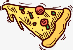 卡通手绘披萨快餐素材