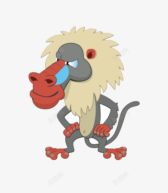 卡通手绘猴子png免抠素材_新图网 https://ixintu.com 动物 卡通 手绘 猴子 生物 老猴子 野生动物