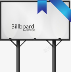 公告宣传设计蓝色丝带公告牌矢量图高清图片