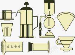 咖啡机制作工具矢量图素材