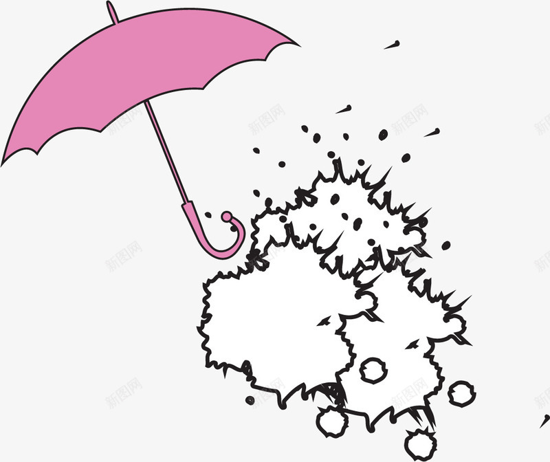 粉红伞和对话框矢量图ai免抠素材_新图网 https://ixintu.com 下雨 伞 对话框 粉色 矢量图