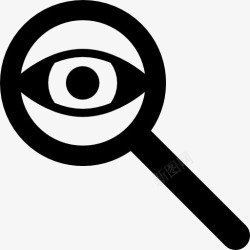 观察仪表板界面眼睛在放大镜图标高清图片