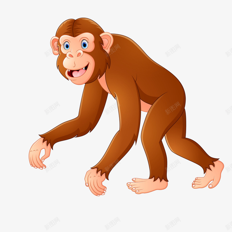 动物园的猴子动物矢量图ai免抠素材_新图网 https://ixintu.com 动物 卡通 可爱 手绘 灵长类动物 猴子 矢量图