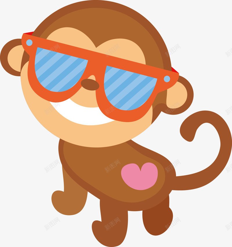 戴墨镜的卡通小猴子png免抠素材_新图网 https://ixintu.com 动物 卡通猴子 可爱猴子 可爱猴子表情 墨镜 手绘猴子 猴子 猴子表情 矢量动物 矢量猴子 表情
