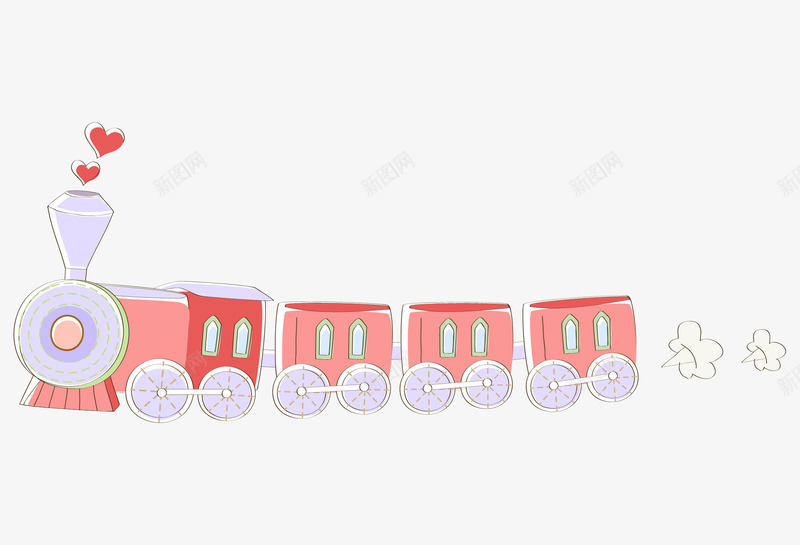 粉色的火车png免抠素材_新图网 https://ixintu.com PNG 卡通 火车 粉色