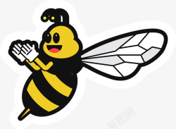 蜜蜂种类鼓掌的卡通马蜂矢量图高清图片
