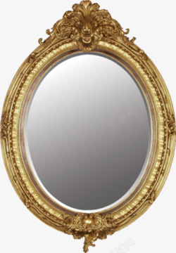 雕刻镜子华丽的金色镜子高清图片