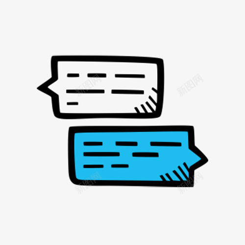 打字对话框png免抠素材_新图网 https://ixintu.com 字幕 对话框 手绘 白色 蓝色