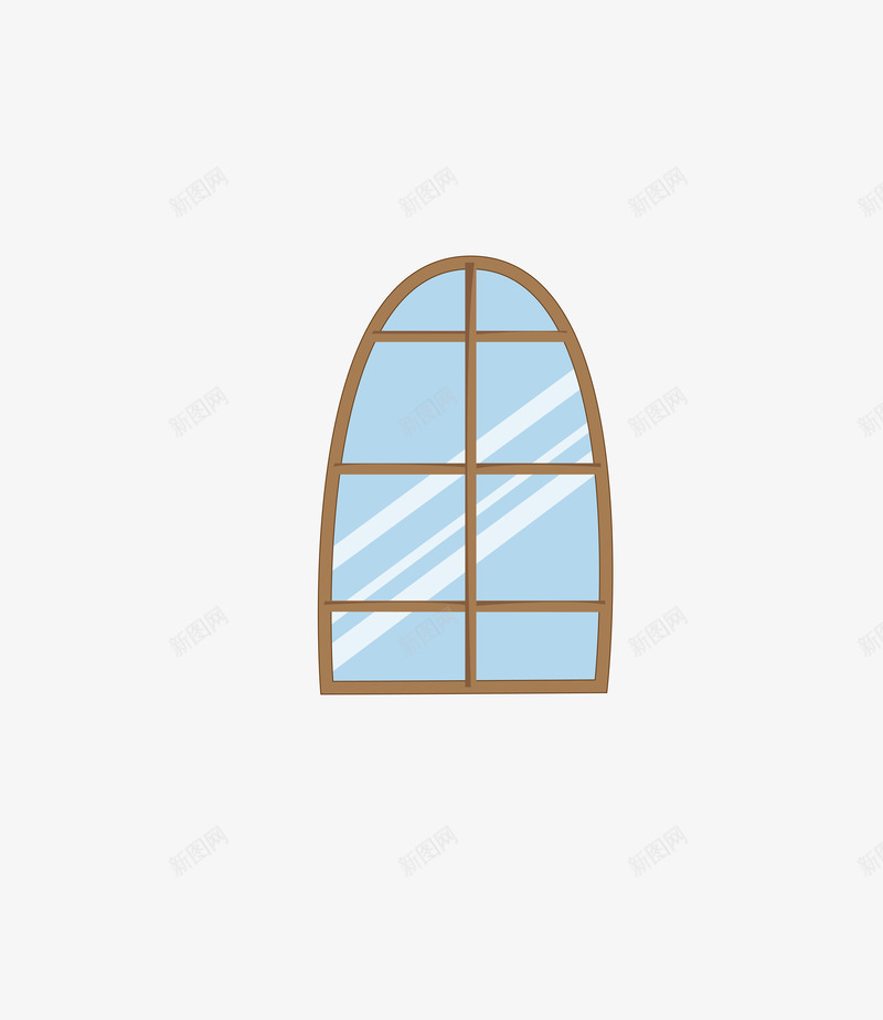 玻璃窗户png免抠素材_新图网 https://ixintu.com 半圆 玻璃 窗户