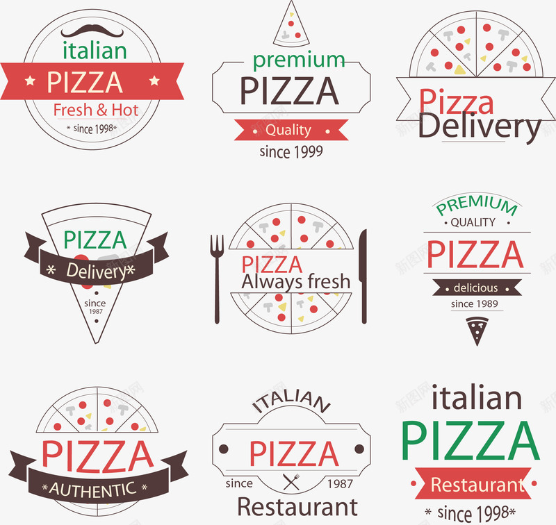 9款复古披萨标志矢量图ai免抠素材_新图网 https://ixintu.com 复古标志 披萨 披萨标志 披萨标志设计 矢量图