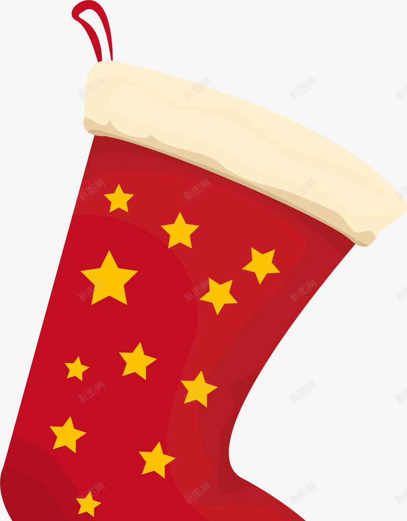 红色星星袜子png免抠素材_新图网 https://ixintu.com 圣诞节 圣诞袜 星星图案 礼物袜子 红色袜子 节日袜子
