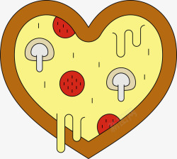 爱心饼爱心形状披萨矢量图高清图片