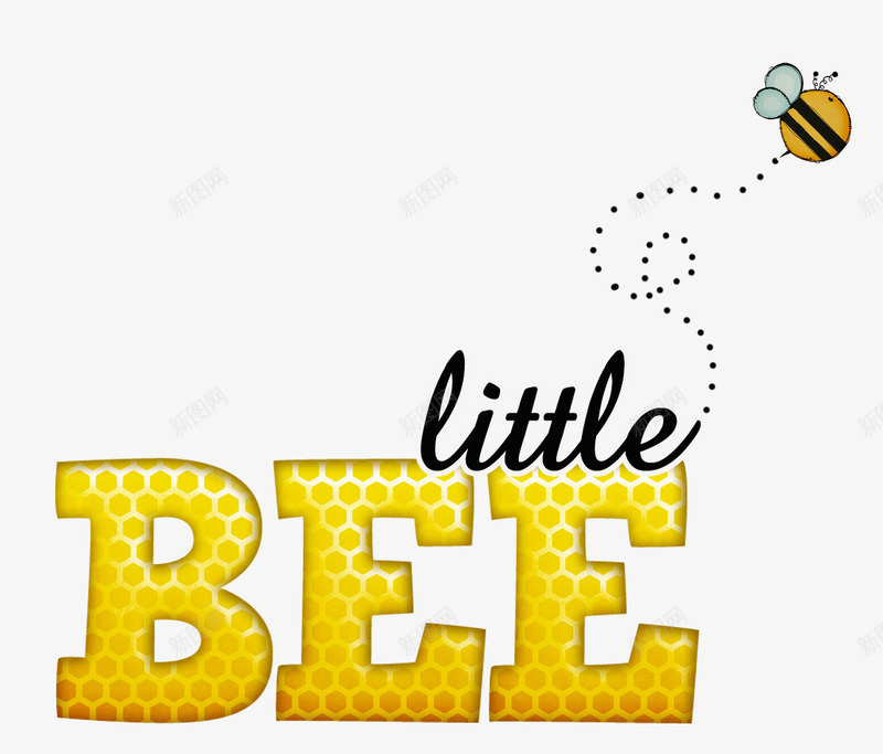 littleBEEpng免抠素材_新图网 https://ixintu.com 卡通 字母 艺术字 英文 蜜蜂