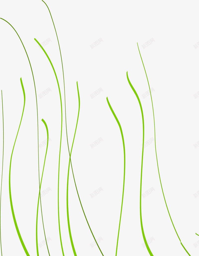 手绘绿色清新优雅线条装饰png免抠素材_新图网 https://ixintu.com 优雅 清新 线条 绿色 装饰