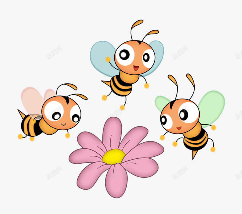 卡通手绘可爱小蜜蜂png免抠素材_新图网 https://ixintu.com 卡通 可爱 拟人化 蜜蜂 黄色