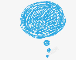 蓝底头发丝手绘对话框矢量图高清图片