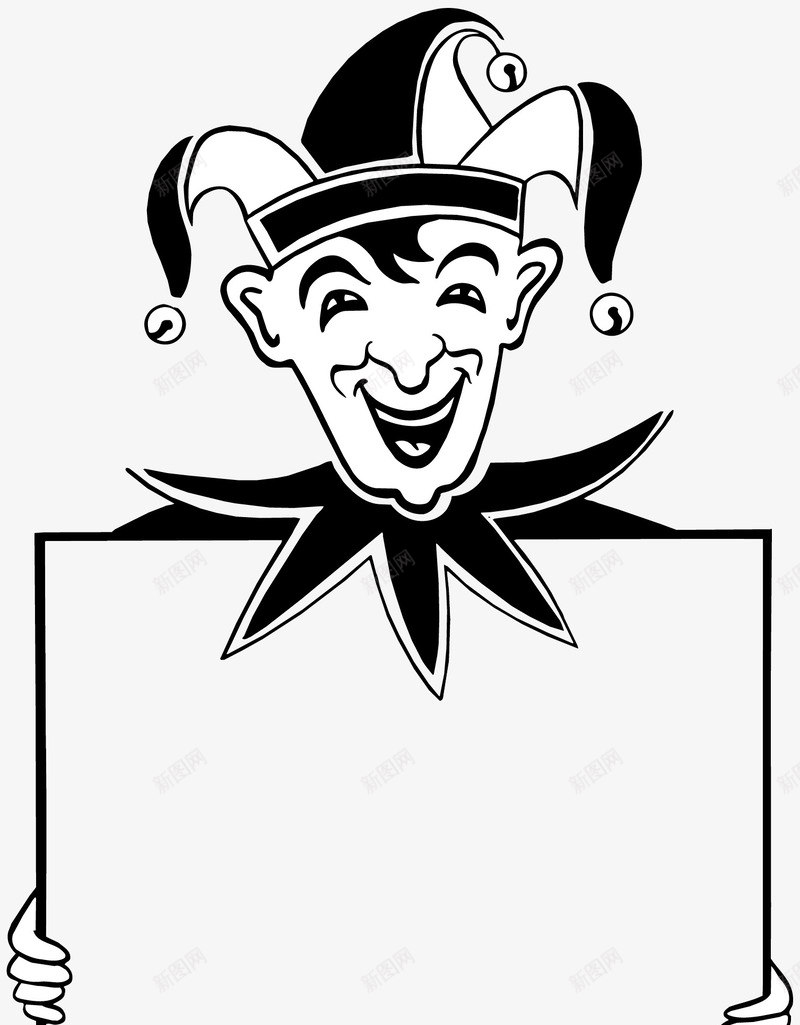 卡通小丑对话板黑色矢量图图标eps_新图网 https://ixintu.com 卡通对话 卡通素材 对话素材 小丑 黑色素材 矢量图
