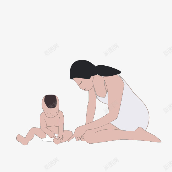 独处时光的母子png免抠素材_新图网 https://ixintu.com 婴儿 母女 母子 辣妈