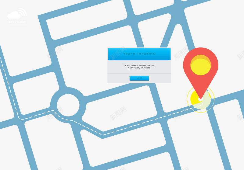 城市定位图标png_新图网 https://ixintu.com 对话框 标记 精准定位 红色 蓝色地图 锁定目标