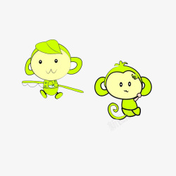 两只可爱的小猴子素材