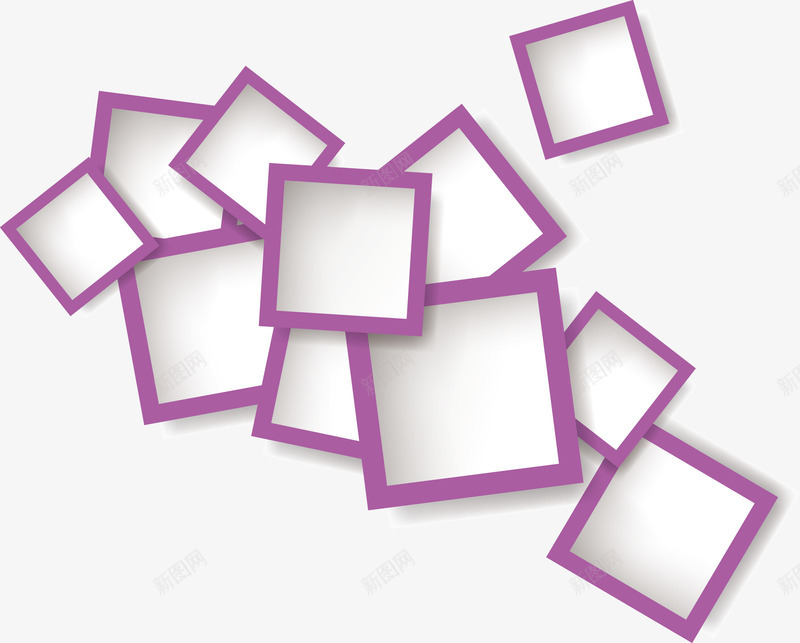 紫色装饰方框png免抠素材_新图网 https://ixintu.com 几何 方框 紫色 背景装饰