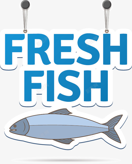 复古海产品销售标签png免抠素材_新图网 https://ixintu.com 标签 海产品 船锚 销售 鱼类