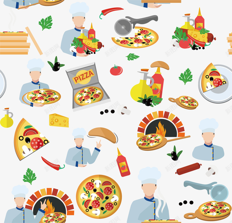 意大利烹饪披萨花纹矢量图ai免抠素材_新图网 https://ixintu.com 意大利披萨 披萨 披萨花纹 矢量png 美食 美食披萨 矢量图
