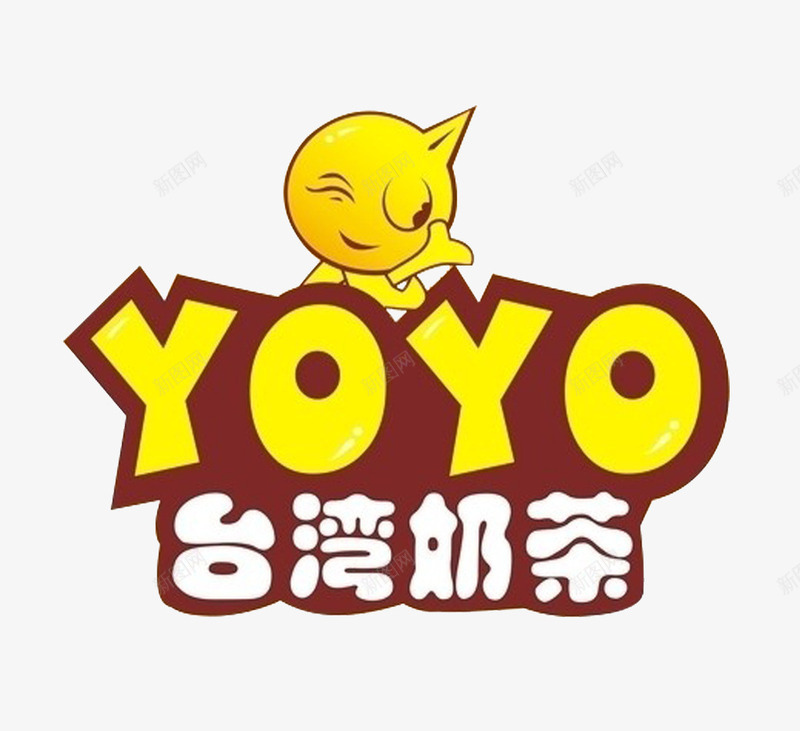 YOYO奶茶logo图标png_新图网 https://ixintu.com logo 卡通 可爱 奶茶logo 黄色