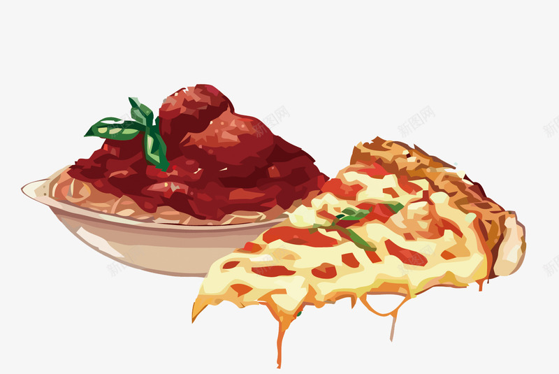 意大利面和披萨png免抠素材_新图网 https://ixintu.com PNG图片 PNG图片素材 PNG素材 PNG素材免费下载 意大利面 手绘 披萨