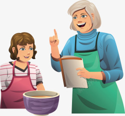 教孩子做饭教孩子做饭的母亲矢量图高清图片