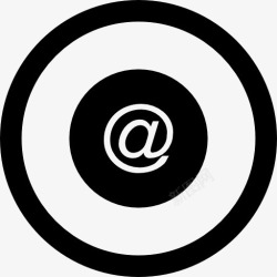 圆瓦电子邮件在圆形按钮图标高清图片