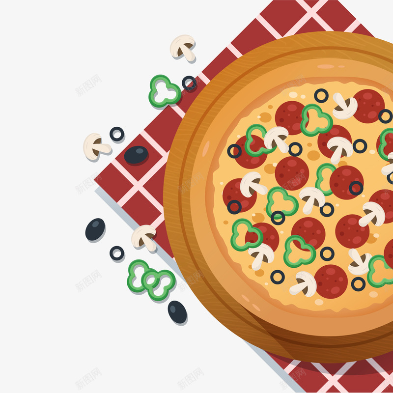 西红柿披萨饼矢量图ai免抠素材_新图网 https://ixintu.com PNG免抠图下载 pizza 披萨 烹饪 装饰 食物 矢量图