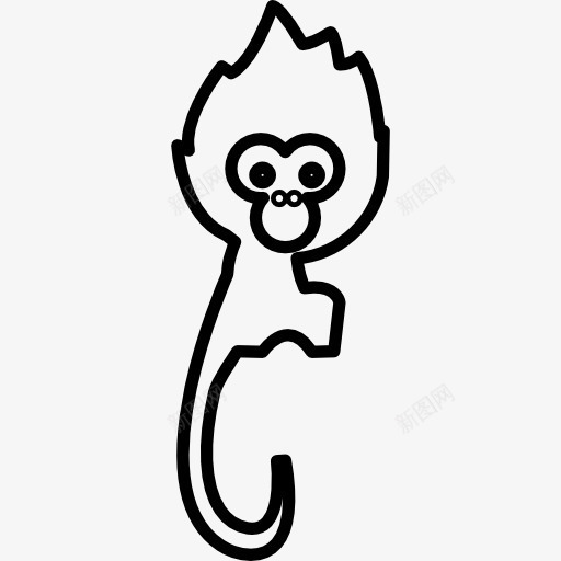 小猴子的尾巴很长图标png_新图网 https://ixintu.com 动物 小猴子 水彩 猴子 长长的尾巴