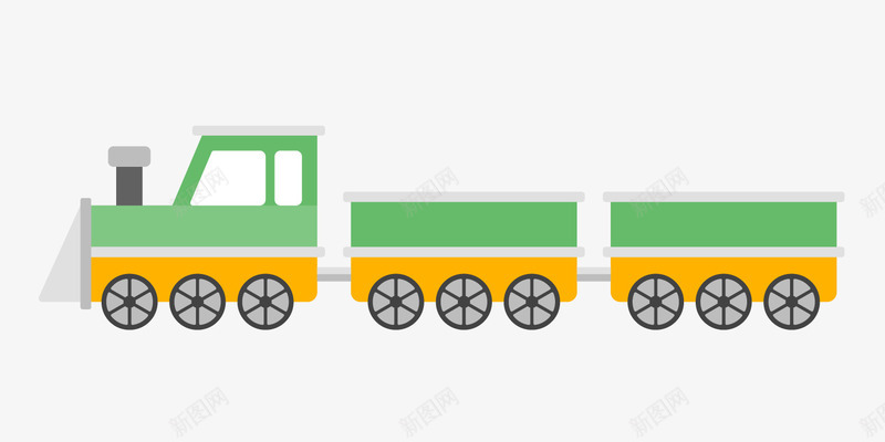 绿色卡通火车png免抠素材_新图网 https://ixintu.com 交通工具 卡通火车 玩具 绿色火车 背景装饰