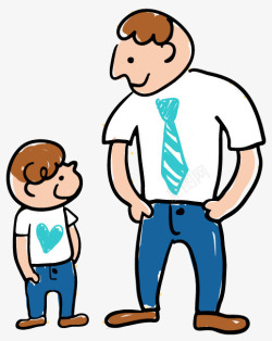 卡通父亲和儿子矢量图素材